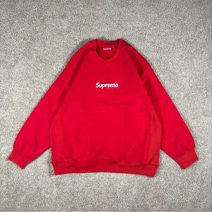 Supreme Washed Box Logo Crewneck Red MEDIUM